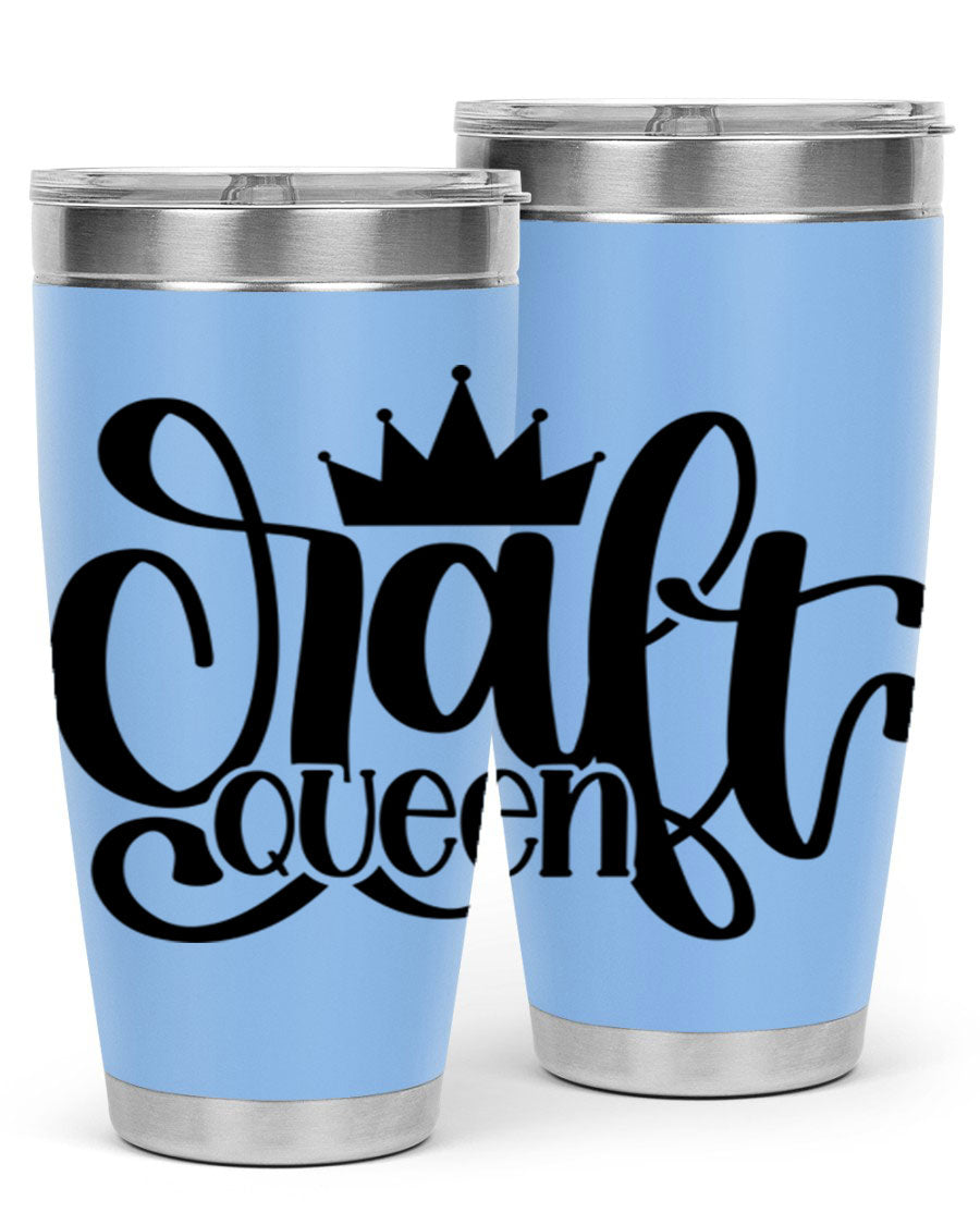 Craft Queen 37# Tumbler, a stylish 20oz double wall vacuum stainless steel tumbler with a press-in lid, perfect for hot and cold beverages.