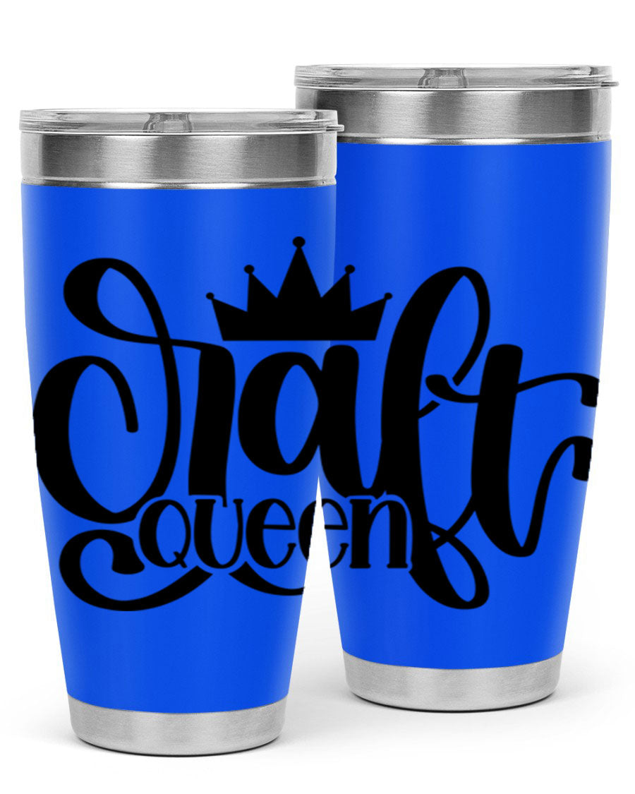Craft Queen 37# Tumbler, a stylish 20oz double wall vacuum stainless steel tumbler with a press-in lid, perfect for hot and cold beverages.