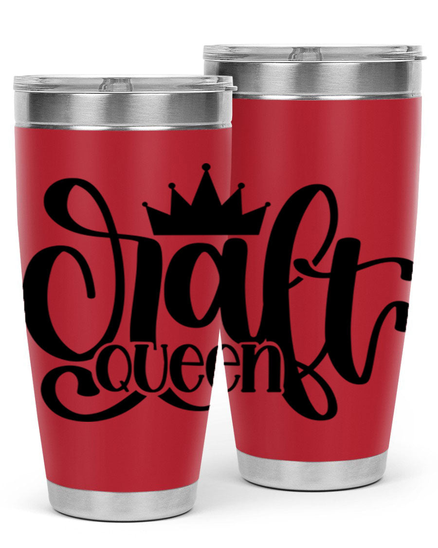 Craft Queen 37# Tumbler, a stylish 20oz double wall vacuum stainless steel tumbler with a press-in lid, perfect for hot and cold beverages.