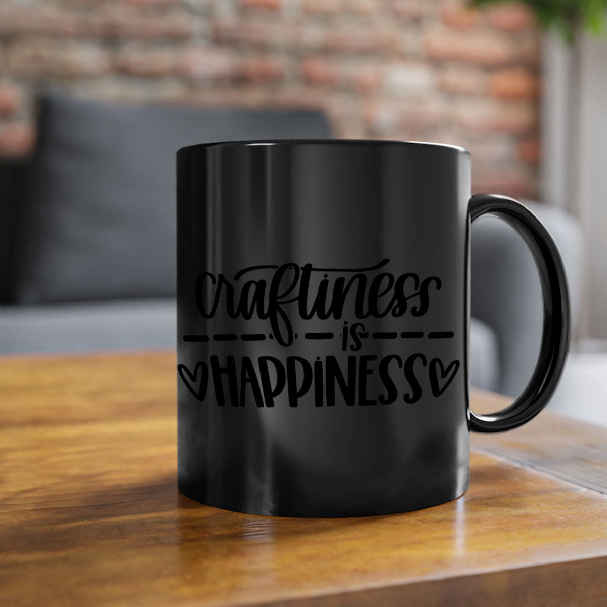 Craftiness Is Happiness 35# Mug featuring a glossy finish, colored handle, and interior, available in five vibrant colors.