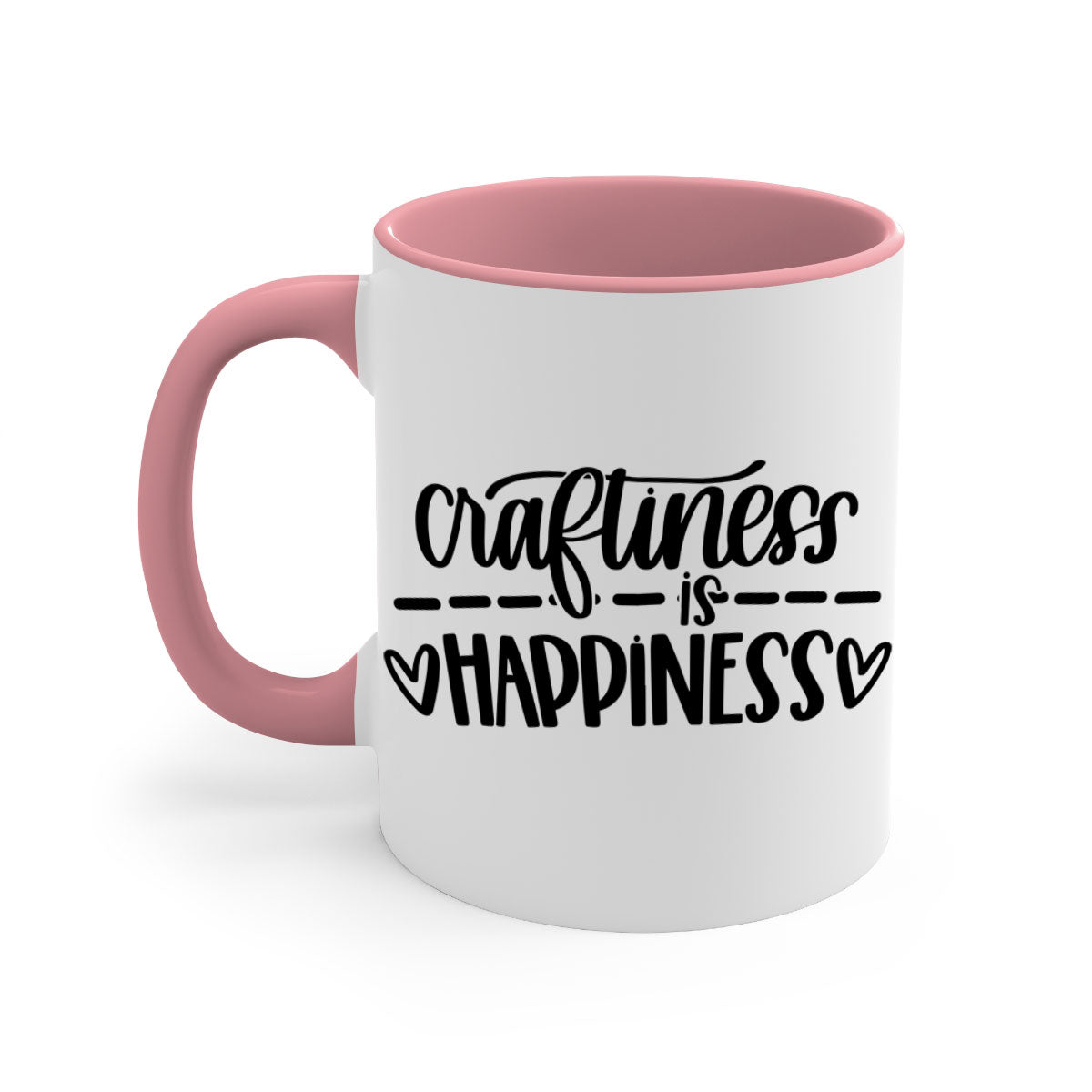 Craftiness Is Happiness 35# Mug featuring a glossy finish, colored handle, and interior, available in five vibrant colors.