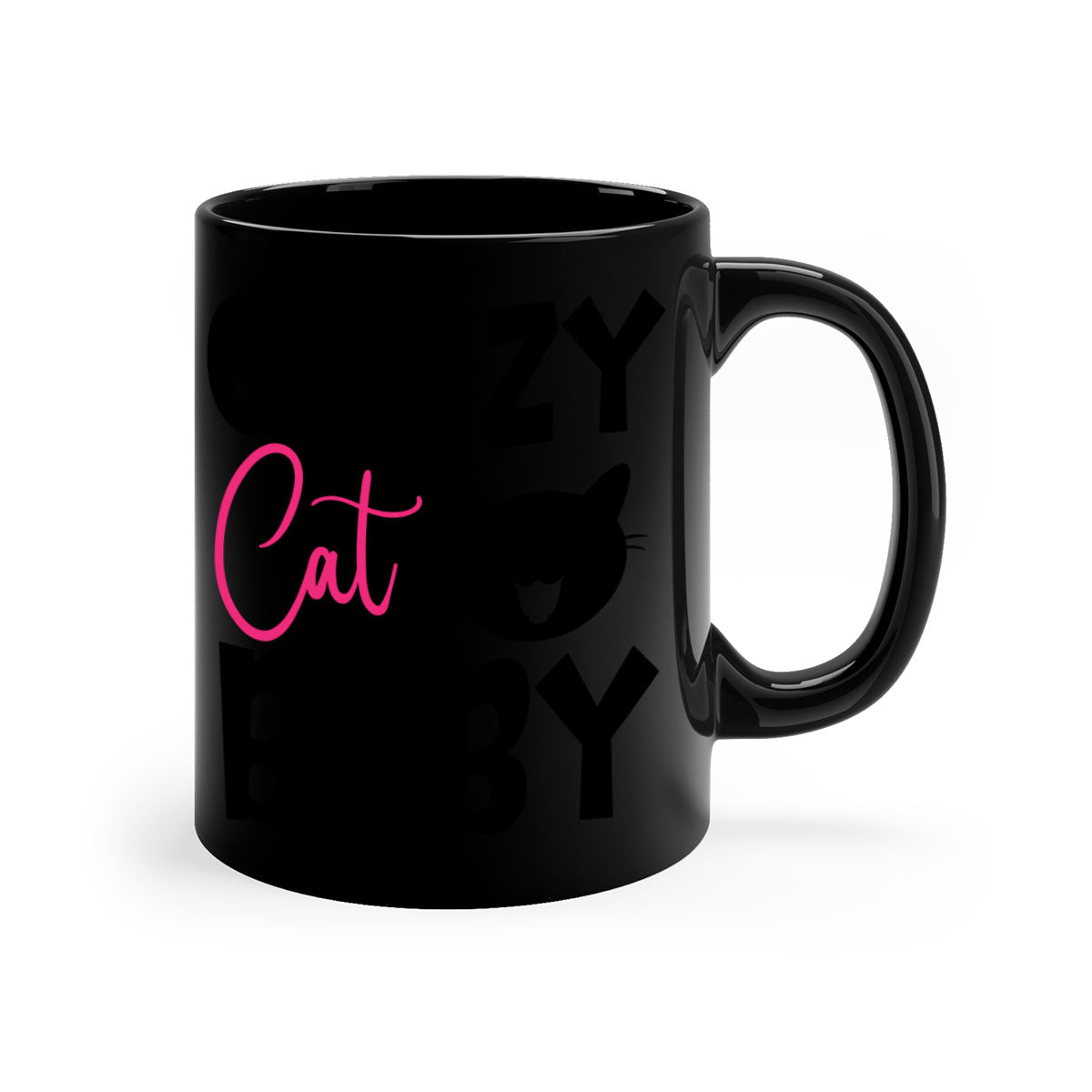 Crazy Cat Baby Style 270# Mug with colorful handle and glossy finish, available in multiple sizes.
