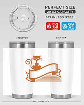 Crazy Cat Lady Style 43# Tumbler featuring a double wall vacuum design, perfect for keeping drinks hot or cold.