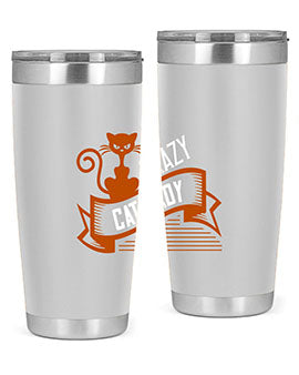 Crazy Cat Lady Style 43# Tumbler featuring a double wall vacuum design, perfect for keeping drinks hot or cold.