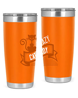 Crazy Cat Lady Style 43# Tumbler featuring a double wall vacuum design, perfect for keeping drinks hot or cold.