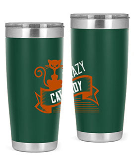 Crazy Cat Lady Style 43# Tumbler featuring a double wall vacuum design, perfect for keeping drinks hot or cold.