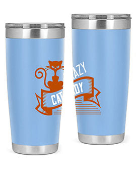 Crazy Cat Lady Style 43# Tumbler featuring a double wall vacuum design, perfect for keeping drinks hot or cold.
