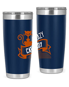 Crazy Cat Lady Style 43# Tumbler featuring a double wall vacuum design, perfect for keeping drinks hot or cold.