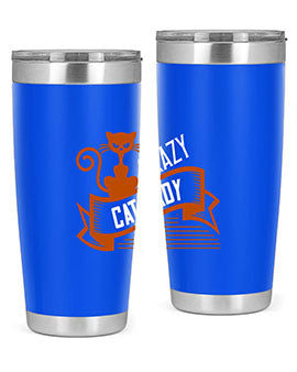 Crazy Cat Lady Style 43# Tumbler featuring a double wall vacuum design, perfect for keeping drinks hot or cold.