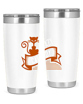 Crazy Cat Lady Style 43# Tumbler featuring a double wall vacuum design, perfect for keeping drinks hot or cold.
