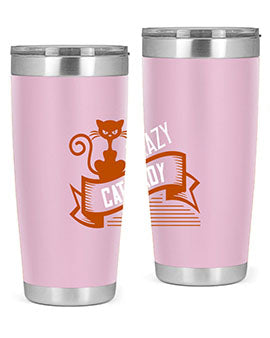 Crazy Cat Lady Style 43# Tumbler featuring a double wall vacuum design, perfect for keeping drinks hot or cold.