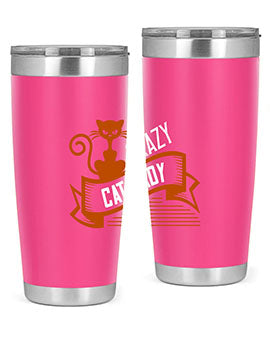 Crazy Cat Lady Style 43# Tumbler featuring a double wall vacuum design, perfect for keeping drinks hot or cold.