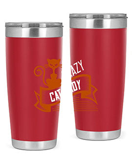 Crazy Cat Lady Style 43# Tumbler featuring a double wall vacuum design, perfect for keeping drinks hot or cold.