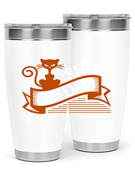 Crazy Cat Lady Style 43# Tumbler featuring a double wall vacuum design, perfect for keeping drinks hot or cold.