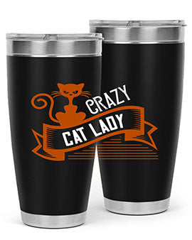 Crazy Cat Lady Style 43# Tumbler featuring a double wall vacuum design, perfect for keeping drinks hot or cold.