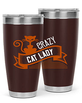 Crazy Cat Lady Style 43# Tumbler featuring a double wall vacuum design, perfect for keeping drinks hot or cold.