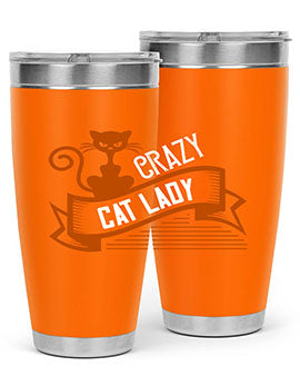 Crazy Cat Lady Style 43# Tumbler featuring a double wall vacuum design, perfect for keeping drinks hot or cold.