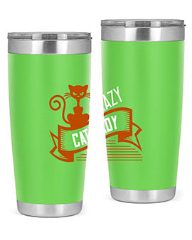 Crazy Cat Lady Style 43# Tumbler featuring a double wall vacuum design, perfect for keeping drinks hot or cold.
