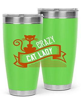 Crazy Cat Lady Style 43# Tumbler featuring a double wall vacuum design, perfect for keeping drinks hot or cold.