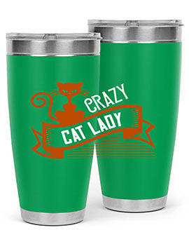 Crazy Cat Lady Style 43# Tumbler featuring a double wall vacuum design, perfect for keeping drinks hot or cold.