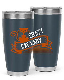 Crazy Cat Lady Style 43# Tumbler featuring a double wall vacuum design, perfect for keeping drinks hot or cold.