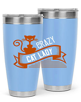 Crazy Cat Lady Style 43# Tumbler featuring a double wall vacuum design, perfect for keeping drinks hot or cold.