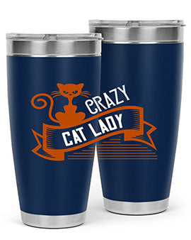 Crazy Cat Lady Style 43# Tumbler featuring a double wall vacuum design, perfect for keeping drinks hot or cold.