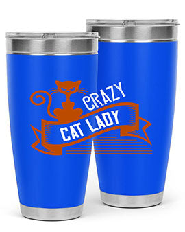 Crazy Cat Lady Style 43# Tumbler featuring a double wall vacuum design, perfect for keeping drinks hot or cold.