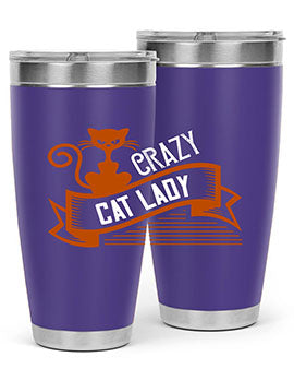 Crazy Cat Lady Style 43# Tumbler featuring a double wall vacuum design, perfect for keeping drinks hot or cold.
