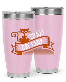Crazy Cat Lady Style 43# Tumbler featuring a double wall vacuum design, perfect for keeping drinks hot or cold.