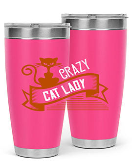 Crazy Cat Lady Style 43# Tumbler featuring a double wall vacuum design, perfect for keeping drinks hot or cold.