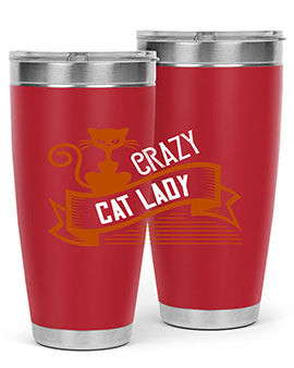 Crazy Cat Lady Style 43# Tumbler featuring a double wall vacuum design, perfect for keeping drinks hot or cold.