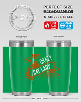Crazy Cat Lady Style 43# Tumbler featuring a double wall vacuum design, perfect for keeping drinks hot or cold.