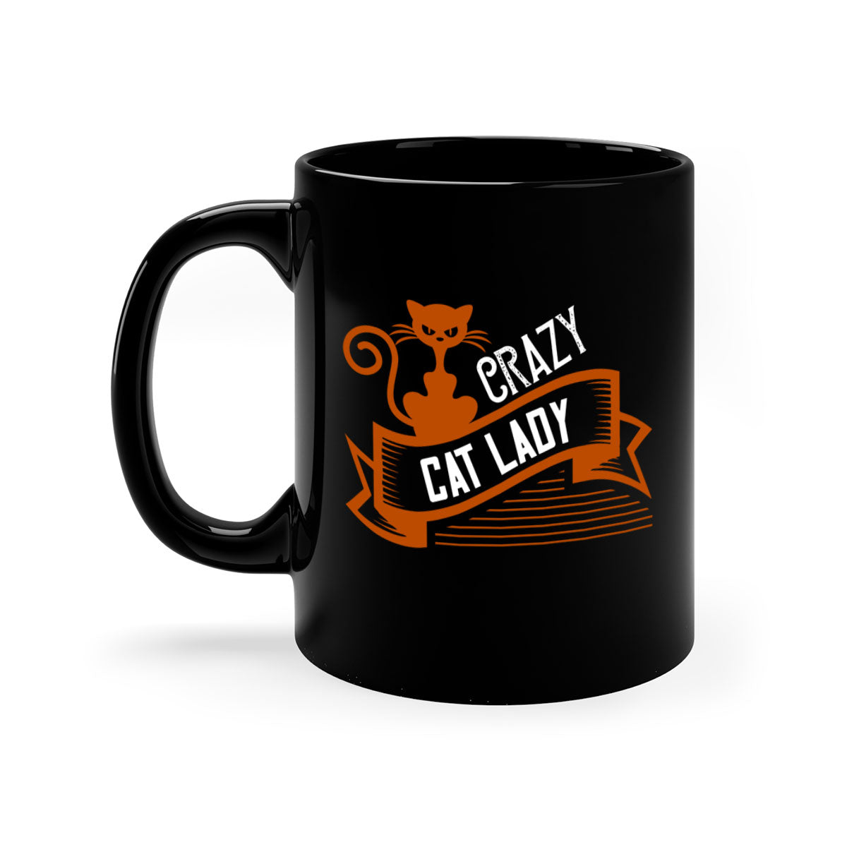 Crazy Cat Lady Style 43# Mug featuring a two-tone design with a colored handle and glossy finish, perfect for cat lovers.
