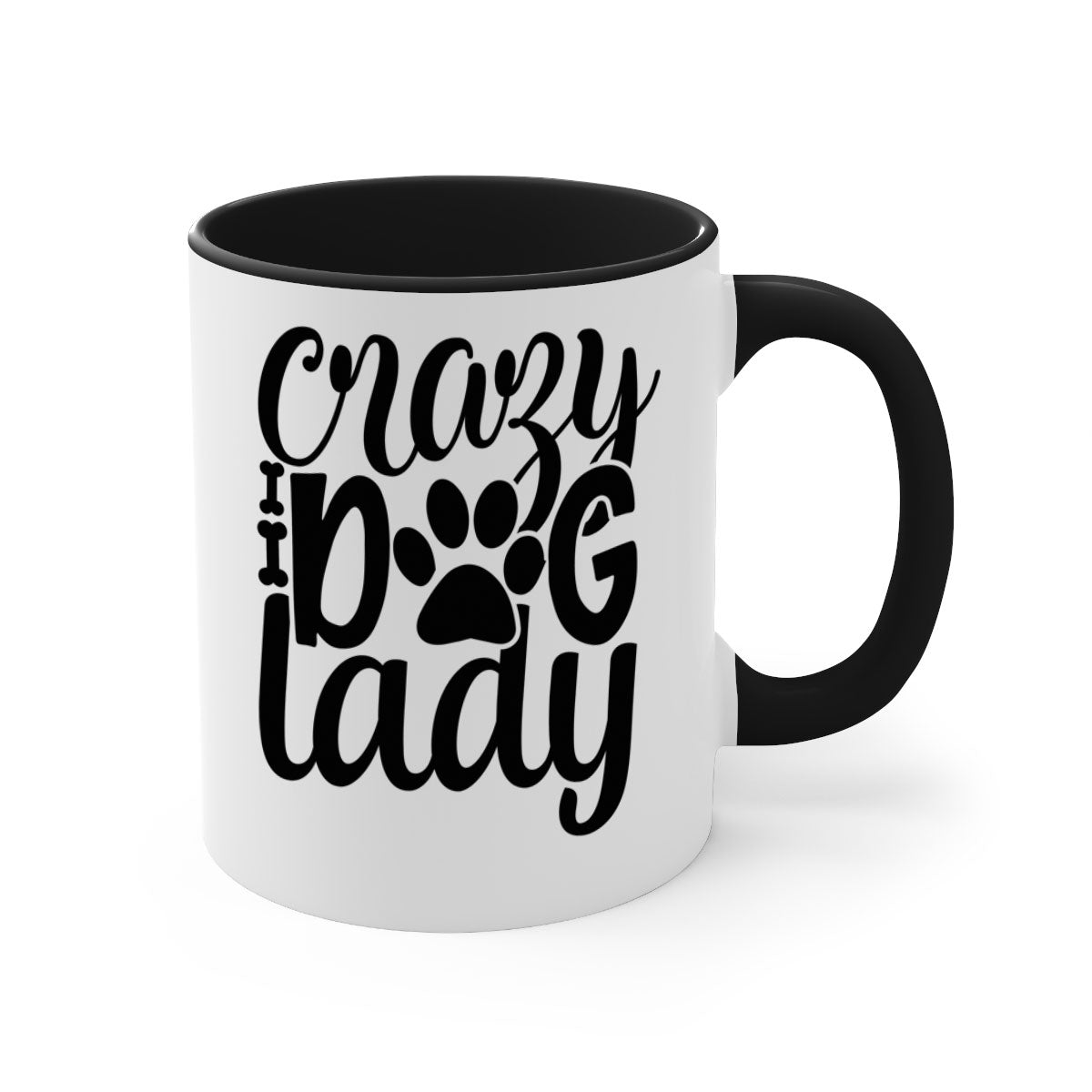 Crazy Dog Lady Style 122# Mug with colorful handle and glossy finish, perfect for dog lovers.