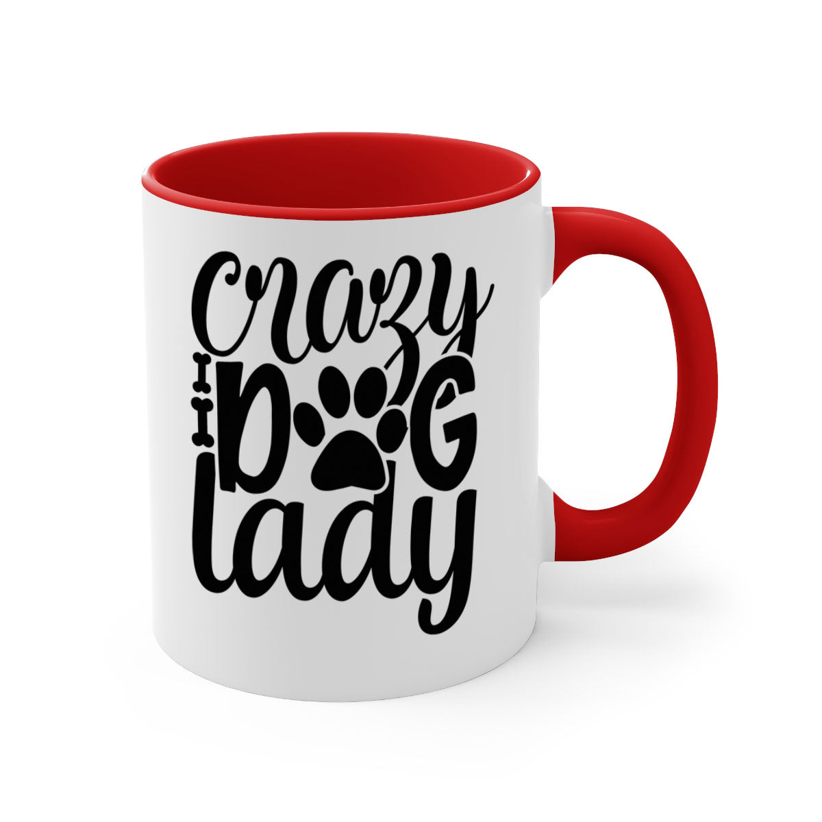 Crazy Dog Lady Style 122# Mug with colorful handle and glossy finish, perfect for dog lovers.