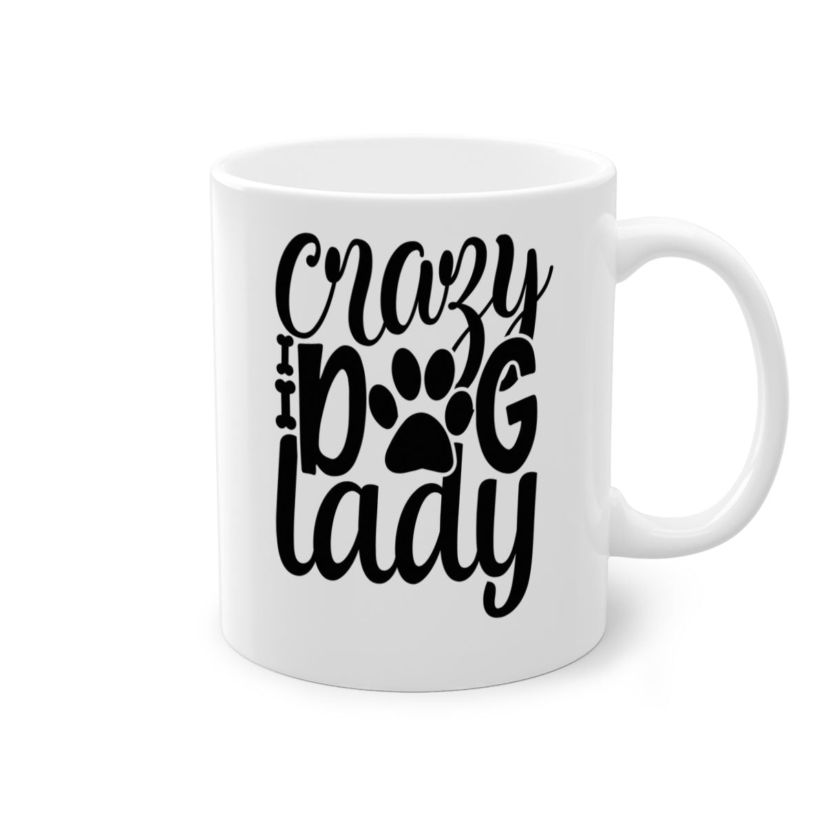 Crazy Dog Lady Style 122# Mug with colorful handle and glossy finish, perfect for dog lovers.