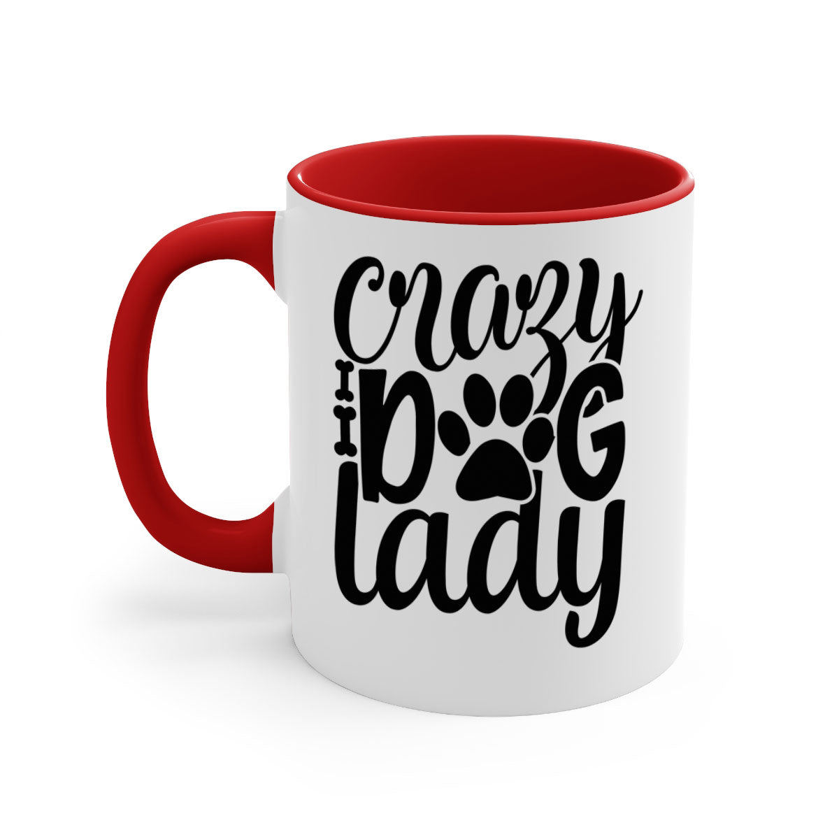 Crazy Dog Lady Style 122# Mug with colorful handle and glossy finish, perfect for dog lovers.