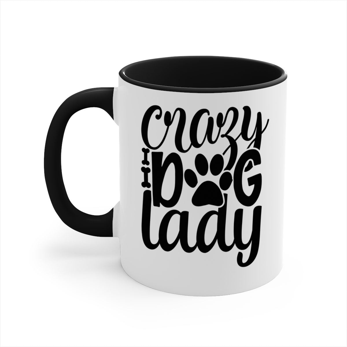 Crazy Dog Lady Style 122# Mug with colorful handle and glossy finish, perfect for dog lovers.
