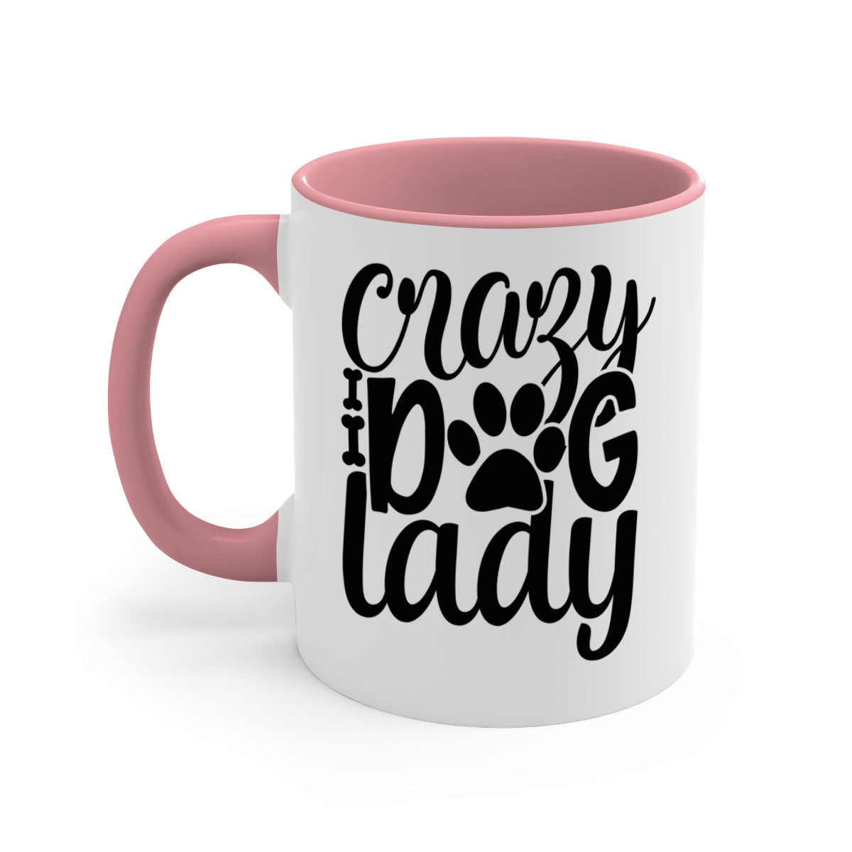 Crazy Dog Lady Style 122# Mug with colorful handle and glossy finish, perfect for dog lovers.