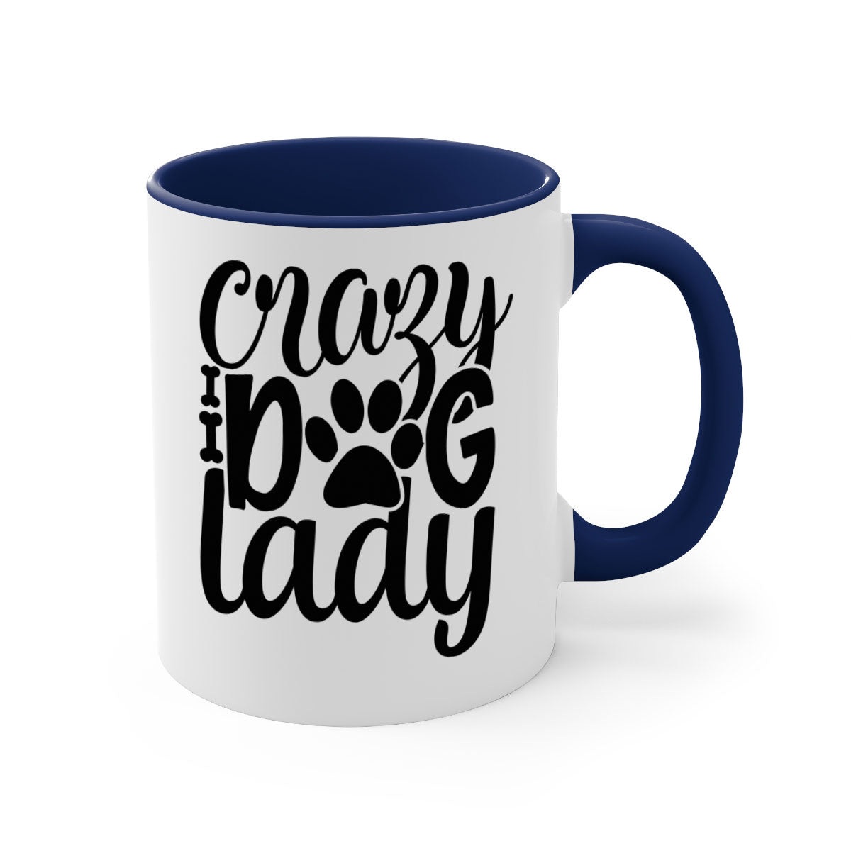 Crazy Dog Lady Style 122# Mug with colorful handle and glossy finish, perfect for dog lovers.