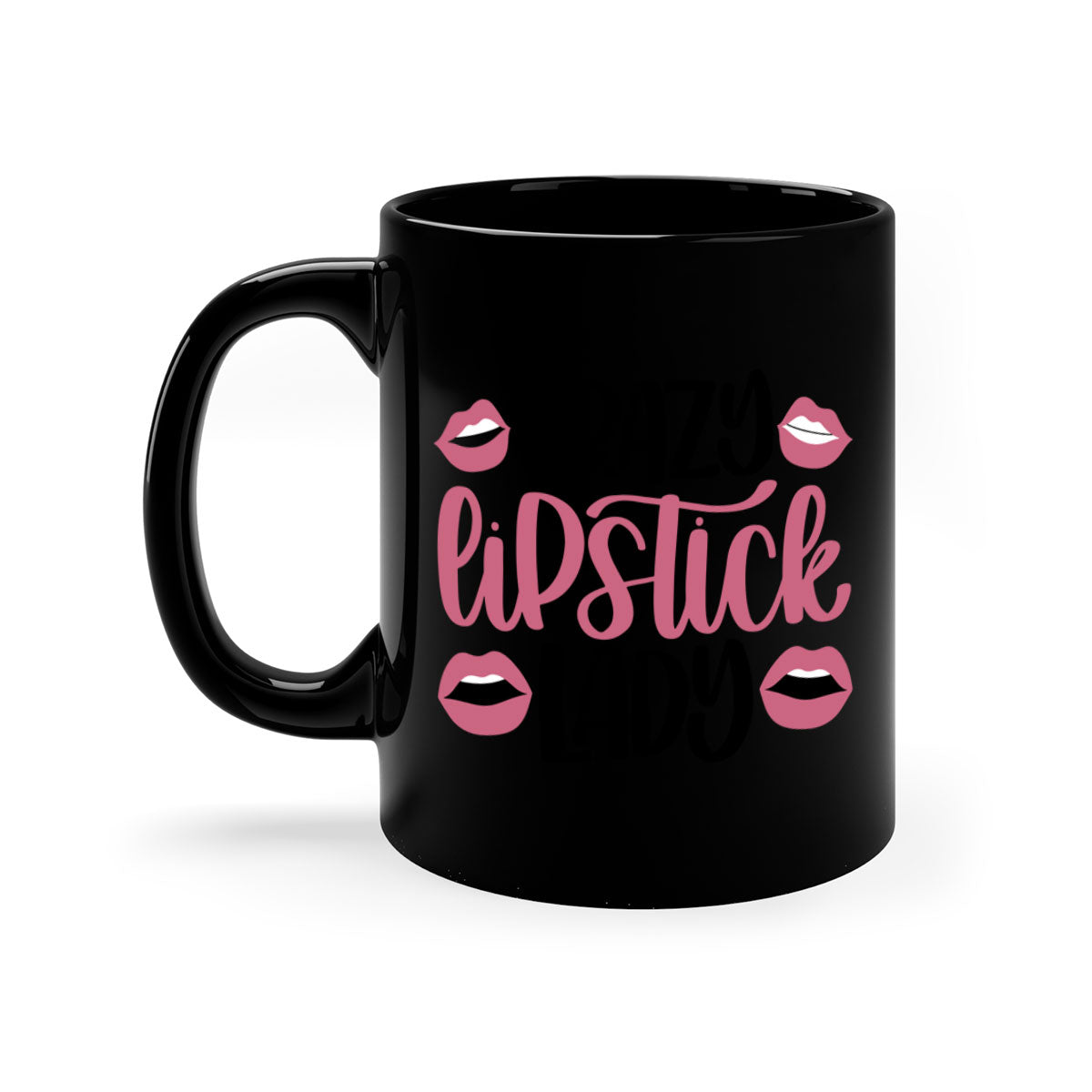 Crazy Lipstick Lady Style 107# Mug with colorful handle and glossy finish, available in multiple colors and sizes.