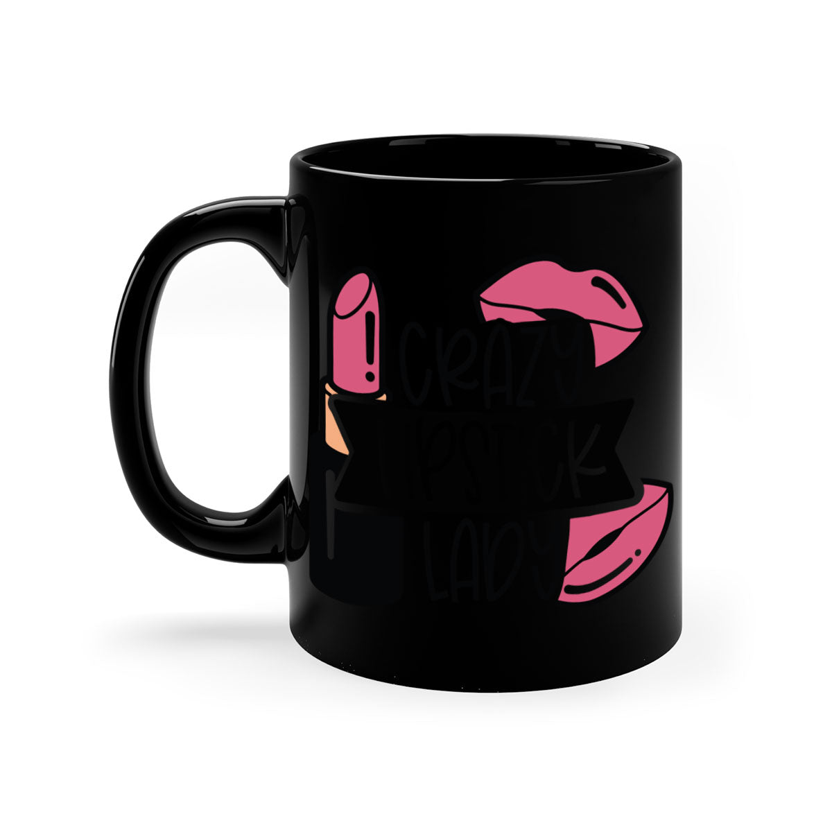 Crazy Lipstick Lady Style 108# Mug with colorful handle and interior, showcasing a glossy finish and stylish design.