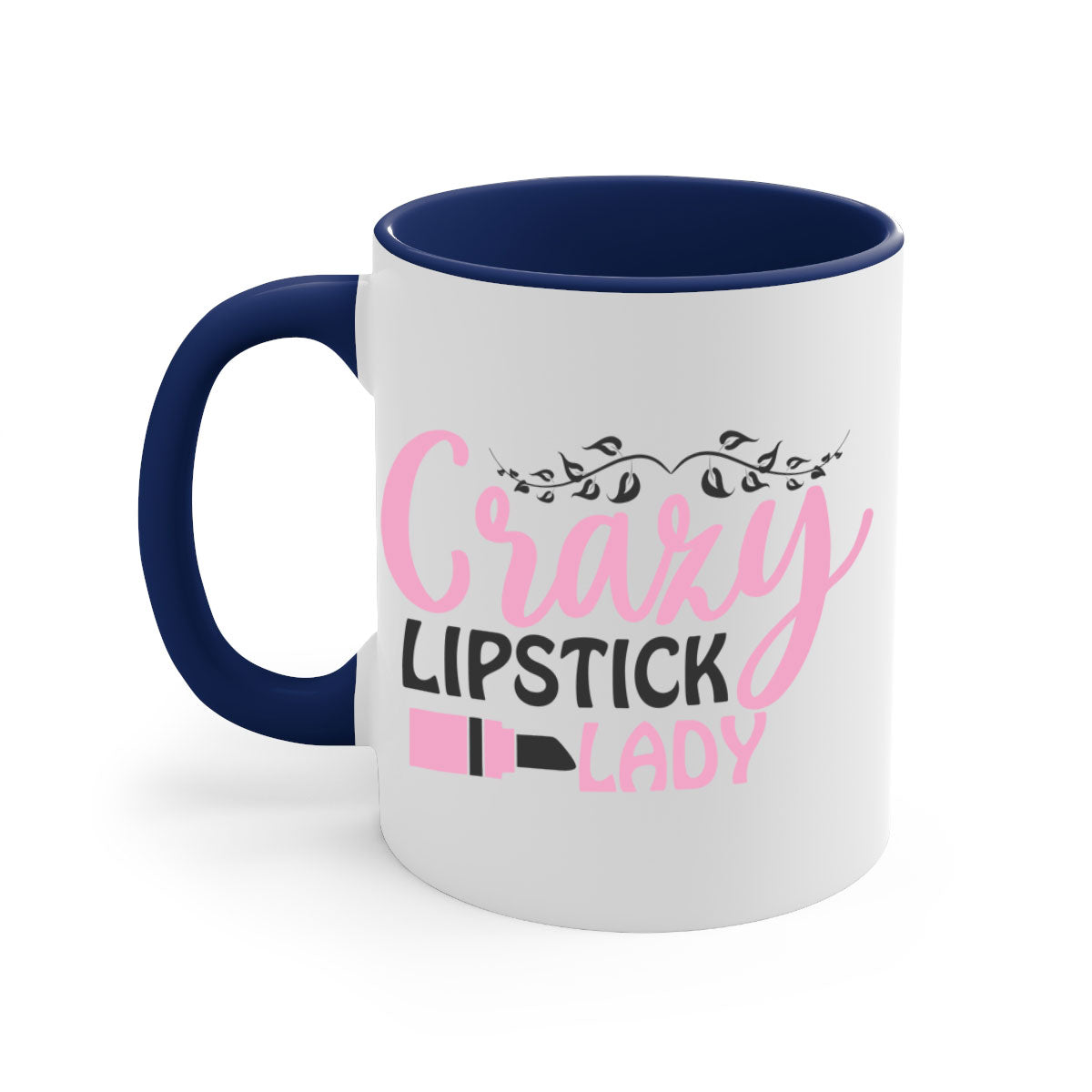 Crazy Lipstick Lady Style 159# Mug with colorful handle and glossy finish, available in multiple colors and sizes.