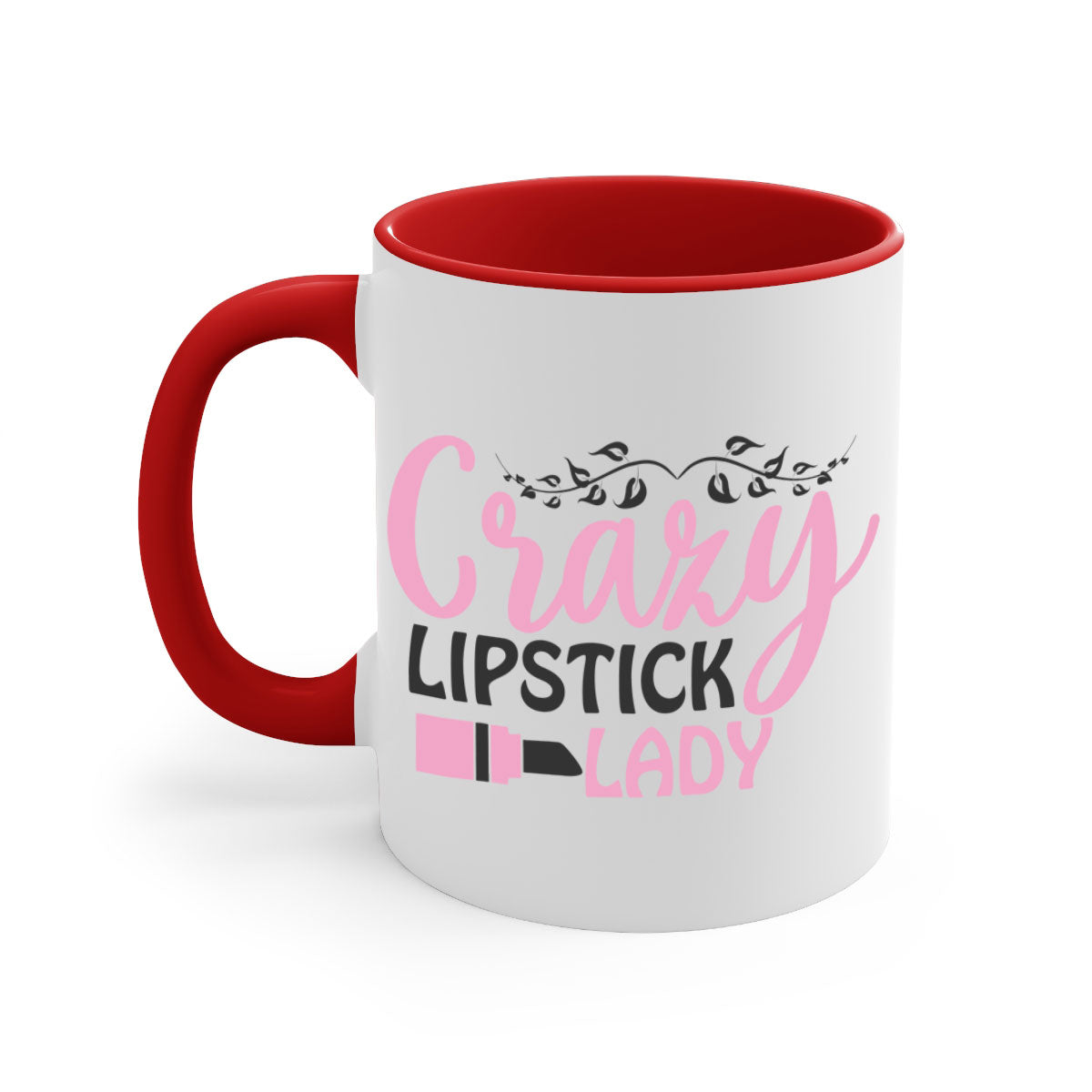 Crazy Lipstick Lady Style 159# Mug with colorful handle and glossy finish, available in multiple colors and sizes.