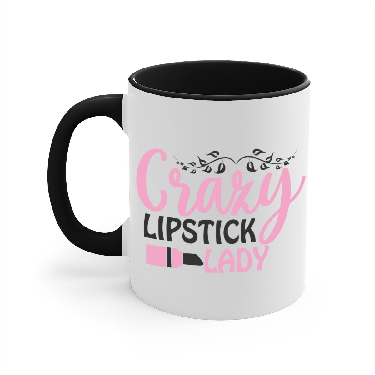 Crazy Lipstick Lady Style 159# Mug with colorful handle and glossy finish, available in multiple colors and sizes.