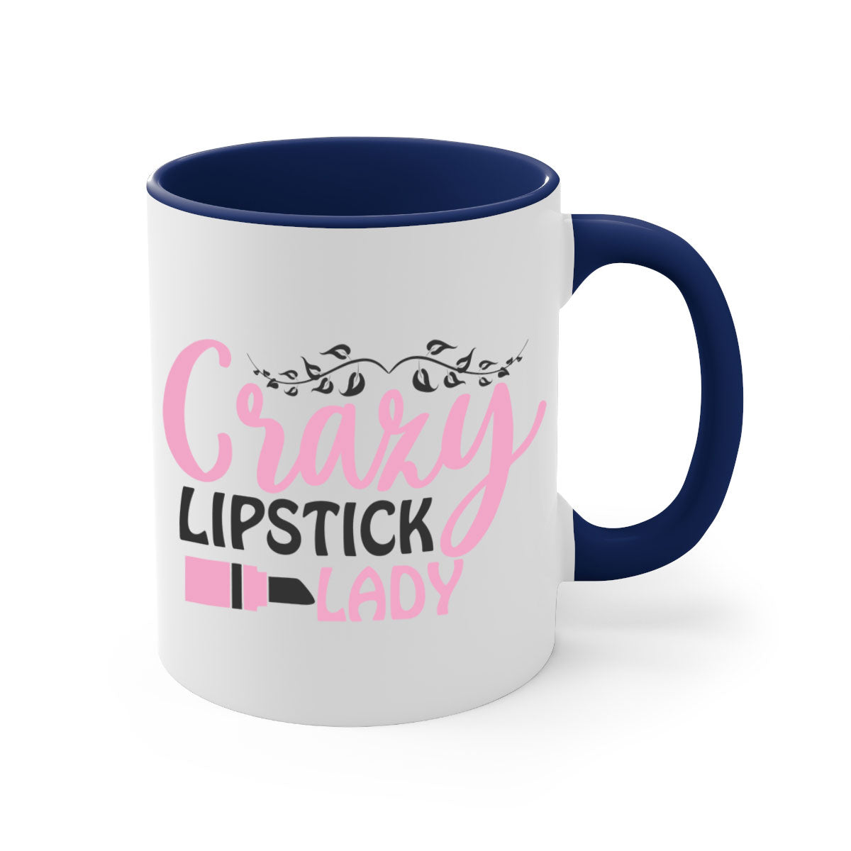 Crazy Lipstick Lady Style 159# Mug with colorful handle and glossy finish, available in multiple colors and sizes.