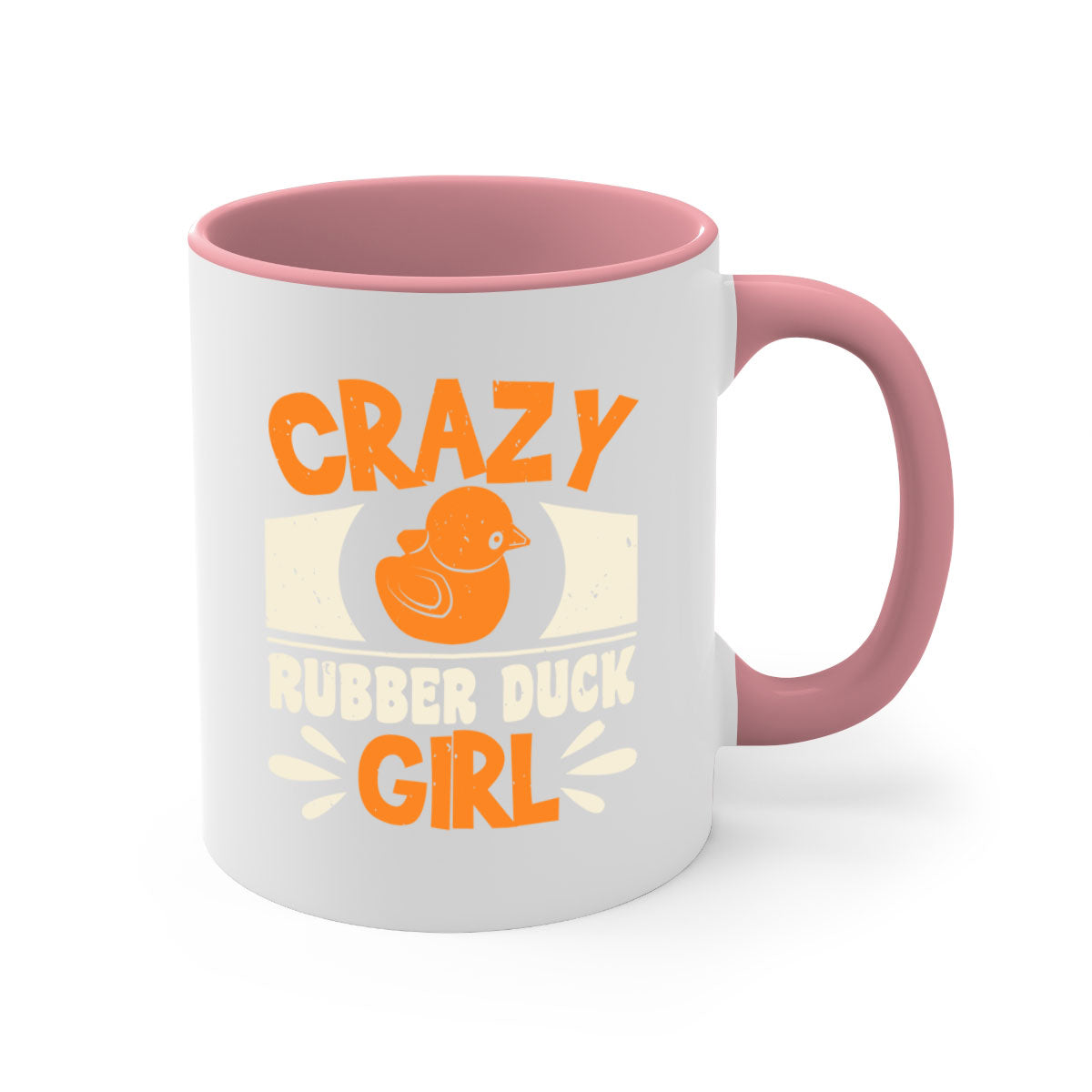 Crazy Rubber Duck Girl Style 4# Mug with colorful handle and glossy finish, available in multiple colors and sizes.