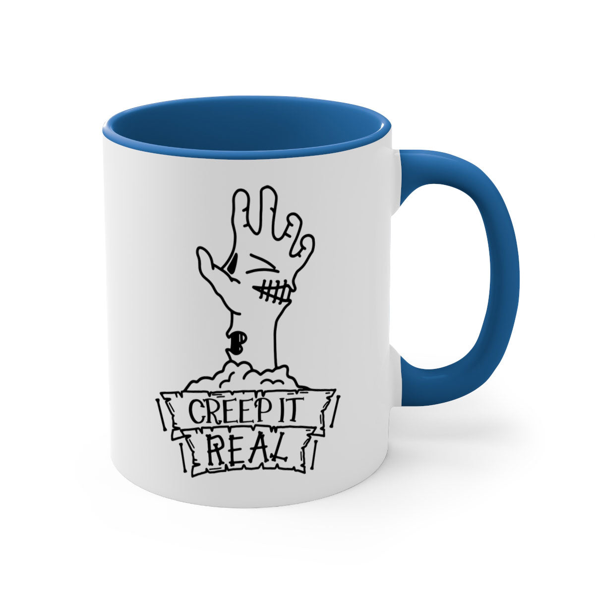 Creep It Real 81# Halloween Mug with colorful handle and glossy finish, perfect for coffee and tea lovers.