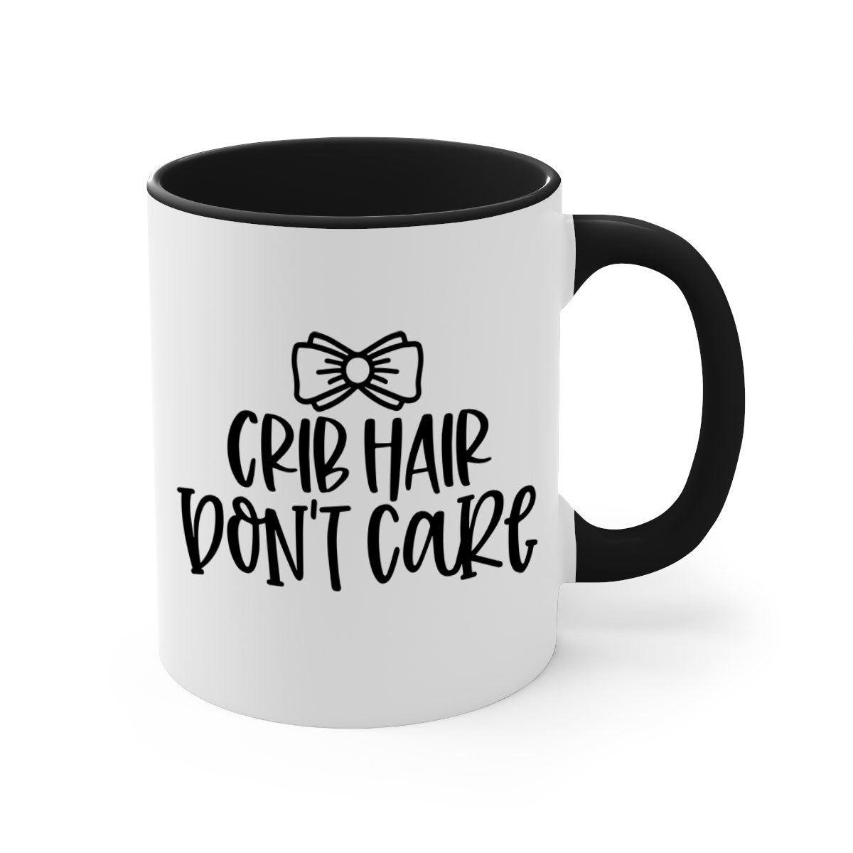 Crib Hair Don't Care Style 103# Mug featuring a two-tone design with a colored handle and glossy finish, available in multiple colors.